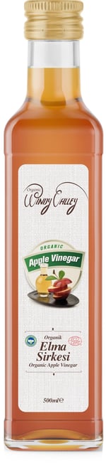 Organic Windy Valley Organik Elma Sirkesi (Sirke Analı) / Apple Vinegar (With the Mother) (500ml), ECOCERT Sertifikalı & İzlenebilir - İçimlik, Cam Şişe