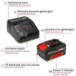 Orijinal Einhell Akü ve Şarj Cihazı Başlangıç Kiti Power X-Change (Akü, Li-Ion, 18 V, 4.0 Ah akü ve hızlı şarj cihazı, tüm Power X-Change cihazları ile uyumlu) - 4512042