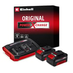 Orijinal Einhell Power X-Change Başlangıç Kiti Akü ve Şarj Cihazı (Li-Ion, 18 V, 2 x 4.0 Ah akü ve Twincharger şarj cihazı, tüm Power X-Change cihazları ile uyumlu) - 4512112