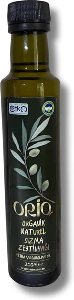 Orio Organik Natural Sızma Zeytinyağı 250 ML Cam Şişe - Soğuk Sıkım, Premium, Organik Sertifikalı,Sofra Kullanımı İçin İdeal