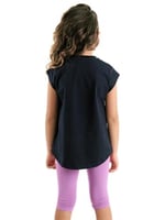 Orman Kedisi Kız Çocuk T-shirt Lila Tayt Takım