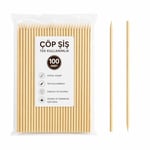 Orret Home 100 Adet 40 cm Çöp Şiş Ahşap Tek Kullanımlık Mangal Şişi Uzun Çöp Şiş Barbekü Izgara Fırın Uyumlu Marshmallow Şiş Çubuk