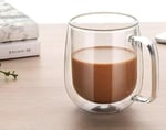 Orret Home 2 Adet 250 ml Çift Cidarlı Borosilikat Cam Kupa Bardak Termisil Isıya Dayanıklı Şeffaf Kahve Çay Latte Espresso Fincanı Cam Bardak Seti