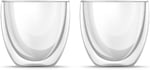 Orret Home 2 Adet Çift Cidarlı İki Katmanlı Borosilikat Cam Bardak, Yalıtımlı Cappuccino Latte Kahve Kupası, Şık ve Dayanıklı Tasarım, Isıya Dayanıklı,Termisil Kupa (250 Ml)