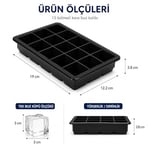 Orret Home 2 Adet Kare Buz Kalıbı, 15 Bölmeli Çok Amaçlı Buz Küpü Kalıbı, Kolay Serbest Bırakma Özelliği, Kahve ve Ev Yapımı İçecekler için İdeal Dondurucu Kalıpları (2 Adet)