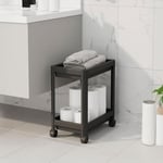 Orret Home 2 Katlı Tekerlekli Tezgah Altı Raf Organizer Düzenleyici Raf Ünitesi, Evye Altı Dolap İçi Düzenleyici, Mutfak Banyo Deterjanlık Şampuanlık Sebzelik,Taşınabilir Saklama Rafı (Siyah)