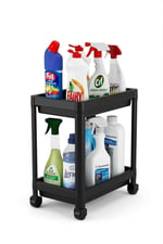 Orret Home 2 Katlı Tekerlekli Tezgah Altı Raf Organizer Düzenleyici Raf Ünitesi, Evye Altı Dolap İçi Düzenleyici, Mutfak Banyo Deterjanlık Şampuanlık Sebzelik,Taşınabilir Saklama Rafı (Siyah)