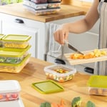 Orret Home 4 Adet Buzdolabı Organizeri – PP Plastik Şeffaf ve Ayarlanabilir Saklama Kabı, Gıdaları Taze Tutan Fresh Box, Çok Amaçlı,Mikrodalga ve Bulaşık Makinesi Uyumlu (Gri, 500 Ml)