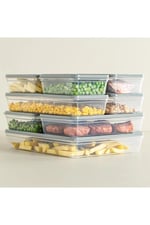 Orret Home 4 Adet Buzdolabı Organizeri, Buzdolabı İçin Çok Amaçlı Saklama Kabı, Fresh Box, Şeffaf ve Ayarlanabilir, Gıdaları Taze Tutma Özelliği, Mutfak - Seçenekler: 600 Ml, 1170 Ml, 1200 Ml, 2400 Ml