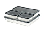 Orret Home 4 Adet Buzdolabı ve Derin Dondurucu Saklama Kabı Seti, Fresh Box, Dolap Düzenleyici ve Buz Dolabı Organizeri, BPA İçermeyen PP Plastik,Gıdaları Taze Tutma,Mutfak Düzenleyici (Gri)