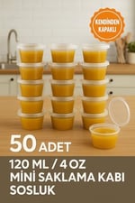 Orret Home 50 Adet 120 ml Saklama Kabı – 4 oz Kemik Suyu, İlik Suyu, Anne Sütü, Sos ve Püre Saklama Kabı, Dondurucu Uyumlu Buzluk Kabı, Sızdırmaz Kapaklı