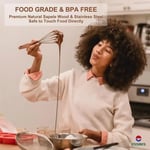 Orret Home Ahşap Saplı Paslanmaz Çelik Çırpma Teli,Yumurta,Ayran Ve Pasta İçin Çırpıcı (1)