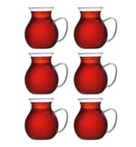 Orret Home Keyfi Ala 6'lı Borosilikat Cam Çay Bardağı Seti, 200ml Termisil Kupa, Şık ve Dayanıklı, Çay Vakti için İdeal (6 Adet)