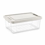 Orret Home Kilitli Saklama Kabı Şeffaf Organizer PP Plastik Gıda Saklama Kabı Kapaklı Buzdolabı Düzenleyici İstiflenebilir Çok Amaçlı Saklama Kutusu (12 Litre)