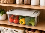 Orret Home Kilitli Saklama Kabı Şeffaf Organizer PP Plastik Gıda Saklama Kabı Kapaklı Buzdolabı Düzenleyici İstiflenebilir Çok Amaçlı Saklama Kutusu (12 Litre)