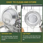 Orret Home Paslanmaz Çelik Ayaklı Çift Kulplu Süzgeç – Mutfak İçin Metal Sebze, Meyve ve Pirinç Yıkama Süzgeci, Dayanıklı Ayaklı Metal Süzek (28 Cm) - Bedenler: 22 Cm, 25 Cm, 28 Cm, 31 Cm