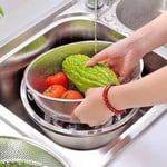 Orret Home Paslanmaz Çelik Ayaklı Çift Kulplu Süzgeç – Mutfak İçin Metal Sebze, Meyve ve Pirinç Yıkama Süzgeci, Dayanıklı Ayaklı Metal Süzek (28 Cm) - Bedenler: 22 Cm, 25 Cm, 28 Cm, 31 Cm