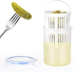 Orret Home Zeytinlik ve Turşuluk Saklama Kabı – 1,5 Lt Süzgeçli, Contalı ve Klipsli Kapaklı Saklama Kabı, Hava ve Sıvı Geçirmez, Zeytin, Turşu ve Gıda Saklama Kabı
