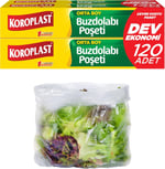 Orta Boy Buzdolabı Poşeti Dev Ekonomi 120’li, Yeni Ekonomik Buzdolabı Poşeti Orta Boy 24x35 cm, BPA İçermez, Sızdırmaz Saklama Torbası, Meyve, Sebze, Yemek, Et, Tavuk, Gıda Saklama Torbası