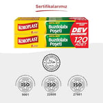 Orta Boy Buzdolabı Poşeti Dev Ekonomi 120’li, Yeni Ekonomik Buzdolabı Poşeti Orta Boy 24x35 cm, BPA İçermez, Sızdırmaz Saklama Torbası, Meyve, Sebze, Yemek, Et, Tavuk, Gıda Saklama Torbası