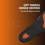 ortosole comfort insoles Spor ve Koşu Tabanlığı, Çift Taraflı Kemer Destekli, Atletik Ayakkabı Tabanı - Performans (36-40)