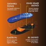 ortosole comfort insoles Spor ve Koşu Tabanlığı, Çift Taraflı Kemer Destekli, Atletik Ayakkabı Tabanı - Performans (36-40)