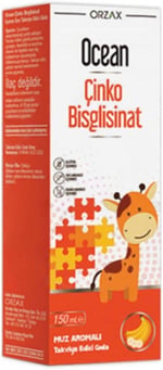Orzax Ocean Çinko Bisglisinat Şurup Muz Aromalı 150 ml 109306-1