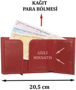 Otamatik Mekanizmalı Kartvizitlik Mıknatıslı Banknot Para Bölmeli Kartlık