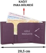 Otamatik Mekanizmalı Kartvizitlik Mıknatıslı Banknot Para Bölmeli Kartlık