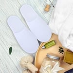 Otel terliği, beyaz kapalı, havlu kumaş, spa terliği, banyo terliği, tek kullanımlık terlik, kadın ve erkek için, misafir terliği seti, üniseks 1
