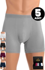 ÖTS Premium 5’li Erkek Modal Boxer - Hediye Kutulu, Ultra Yumuşak Modal Kumaş, Esnek Kalıp,Etiketsiz ve Kaliteli Boxer