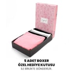 ÖTS Premium 5’li Kız Çocuk Boxer - Hediye Kutulu, Pamuklu Kumaş, Ultra Yumuşak, Esnek Kalıp, Etiketsiz Tasarım,Kaliteli İnce Bel Lastik Tayt