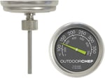Outdoorchef 400 °C'ye kadar mangal termometresi, klasik kapak termometresi, ekstra büyük kadranlı