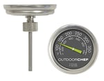 Outdoorchef 400 °C'ye kadar mangal termometresi, klasik kapak termometresi, ekstra büyük kadranlı