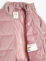 Oversize Bomber Ceket Kadife Dokulu Cep Detaylı Dik Yaka - Seçenekler: 7-8 Yıl, 9-10 Yıl, 11-12 Yıl, 14 Yıl