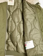 Oversize Bomber Ceket Peluş Yakalı Cep Detaylı