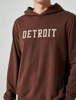 Oversize Hoodie Kolej İşlemeli Uzun Kollu