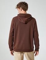 Oversize Hoodie Kolej İşlemeli Uzun Kollu