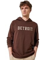 Oversize Hoodie Kolej İşlemeli Uzun Kollu