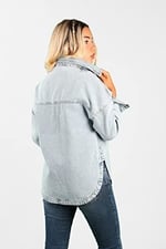 Oversize Kadın Jean Ceket Effect