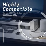 OWC Express 4M2 USB4 kasa, 4 yuvalı NVMe M.2 2230/2242/2280 SSD | 3200 MB/s'ye kadar | RAID 0/1/4/5/10/JBOD | Mac/PC uyumlu | alüminyum | sessiz | USB-C kablosu teslimat kapsamına dahildir |