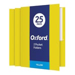 Oxford Çift Cepli Klasörler, Dokulu Kağıt, Mektup Boyutu, Sarı, 100 Yaprak Tutar, 25'li Kutu (57509EE) - Seçenekler: 1 Packung, 1 paket, 8-1/2 x 11
