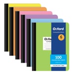 Oxford Kompozisyon Defterleri, 6'lı Paket, Kolej Çizgili, 24.8x19.1 cm, 100 Yaprak, Çeşitli Pastel Renkler (63760)