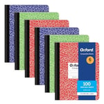 Oxford Kompozisyon not defteri, 6'lı paket, geniş çizgili kağıt, 24,9 x 18,8 cm, 100 yaprak, çeşitli mermer cilt, her biri 2 adet: mavi, yeşil, kırmızı (63762)