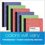 Oxford Kompozisyon not defteri, 6'lı paket, geniş çizgili kağıt, 24,9 x 18,8 cm, 100 yaprak, çeşitli mermer cilt, her biri 2 adet: mavi, yeşil, kırmızı (63762)