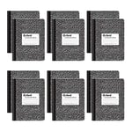 Oxford Kompozisyon not defteri, kolej çizgili kağıt, 24 x 19 cm, siyah mermer kapak, 100 yaprak, paket başına 12 adet (63796)