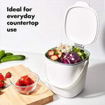 OXO Good Grips kompost kovası, beyaz, koku geçirmez çöp kutusu, mutfak için, 2,8 l