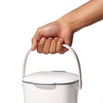 OXO Good Grips kompost kovası, beyaz, koku geçirmez çöp kutusu, mutfak için, 2,8 l