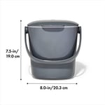 OXO - Good Grips Kompost Kovası, Gri - Mutfak için Koku Geçirmez Çöp Kutusu - 2,8 l