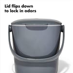 OXO - Good Grips Kompost Kovası, Gri - Mutfak için Koku Geçirmez Çöp Kutusu - 2,8 l
